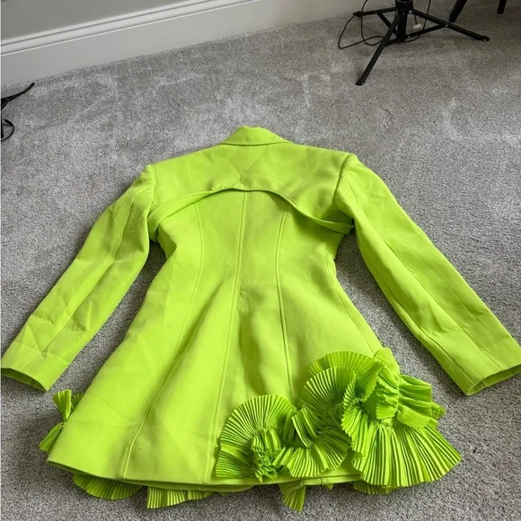 Acler HAMPSTEAD BLAZER DRESS structured neon green designer sz 4 new mrsp$550 - Picture 16 of 16